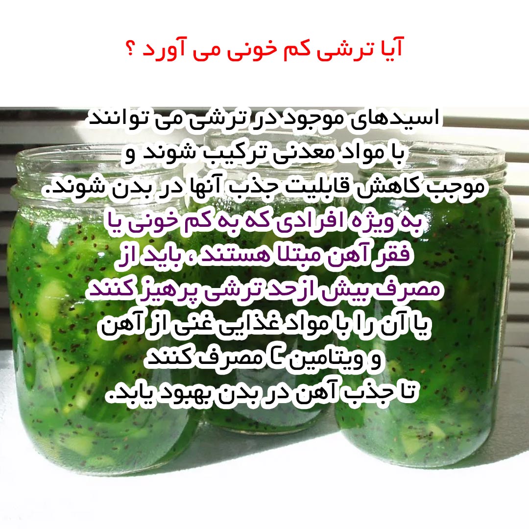آیا ترشی کم خونی می آورد ؟