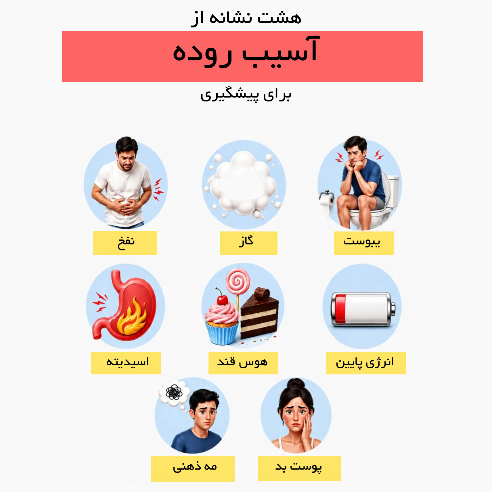 هشت نشانه از آسیب روده برای پیشگیری
